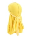 thumbnail image 4 of Breathable Unisex Men Women Velvet Bandana Hat Turban Cap Doo Durag Headwear Yellow, 4 of 4