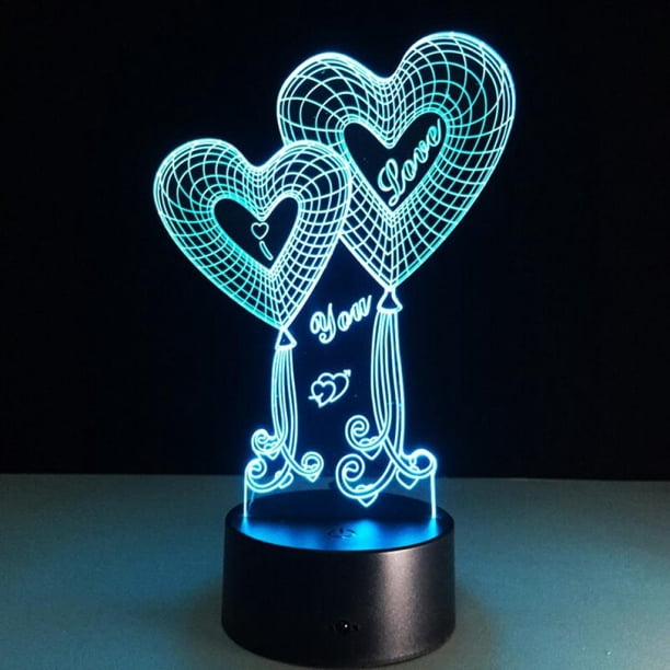 Download Sweet Valentine Heart Balloon 3d Touch Lantern Romantic Decoration Colorful Night Lights Girlfriend Gift Walmart Com Walmart Com