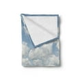 thumbnail image 2 of Nature Soft Flannel Fleece Throw Blanket, Exquisite Sykline with Clouds over a Meadow Serenity Tranquil Place Relax Print, Cozy Plush for Indoor and Outdoor Use, 50" x 60", Green White, by Ambesonne, 2 of 5