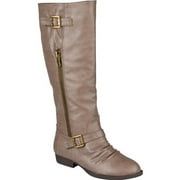Brinley Co. Women's Round Toe Buckle Detail Boots