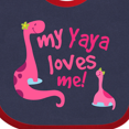 thumbnail image 4 of Inktastic My Yaya Loves Me Granddaughter Dinosaur Girls Baby Bib, 4 of 4