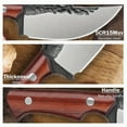 thumbnail image 4 of WXCOO Hand Forged Cooking Knife With Knife Sheath Red Pear Solid Wood Handle Boning Knife Pocket Camping Knife Outdoor Stainless Steel Knife Cutting Knife Utility Cleaver Vegetable Chopper For Kitchen, 4 of 11