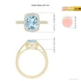 thumbnail image 4 of Angara Natural 1.85 Ct. Aquamarine with Diamond Halo Ring in 14K Yellow Gold for Women (Ring Size: 11.5), 4 of 9
