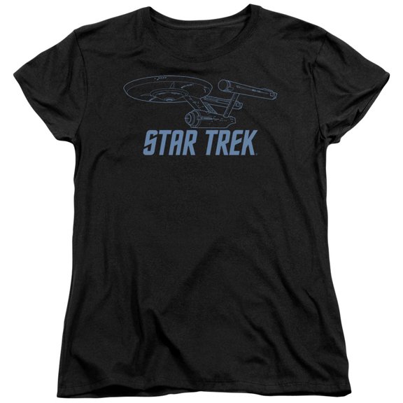 Star Trek Enterprise Outline Women's T-Shirt Black