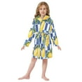thumbnail image 6 of FORMRS Niños Bathrobe Unisex Hooded Robe Soft Plush Pajamas Sleepwear, Size 2-3T, Lemon Checkered, 6 of 7
