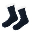 thumbnail image 2 of Blczomt Slipper Women's Socks Boot Crew Sock Non Slip Warm Blue Soft Women's Socks, 2 of 5
