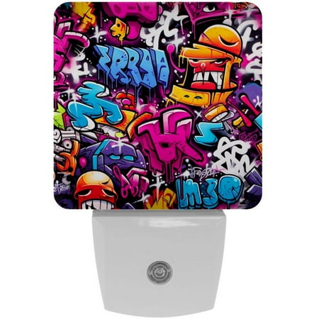 

Graffiti Square LED Night Lights - Small Portable and Energy-Efficient Illumination Solution for Any Room - Ideal for Nightstands Bedrooms and Dorms