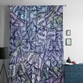 thumbnail image 5 of Purple Blue Teal Butterfly Semi Sheer Curtains Drapes for Living Room, Bedroom, French Doors Window 108 Inches Long, Modern Abstract Art Rod Pocket Chiffon Curtain Drapery Voile Draperies Panel, 5 of 6