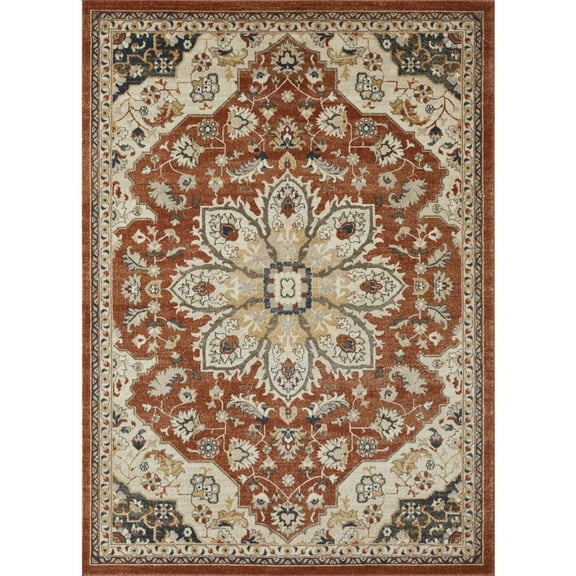 Loomaknoti Malanie Charler 9' x 12' Red Oriental Indoor Area Rug