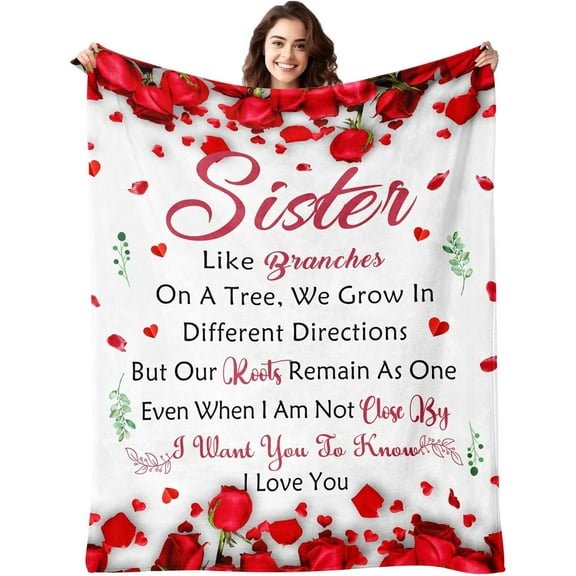 Sister Birthday Gifts, Sisters Gifts from Sister, Gifts for Sister, Sister Gifts for Women, Big Sister Gifts for Girls, Christmas Mothers Day Birthday Gifts for Sister, Sister Blanket