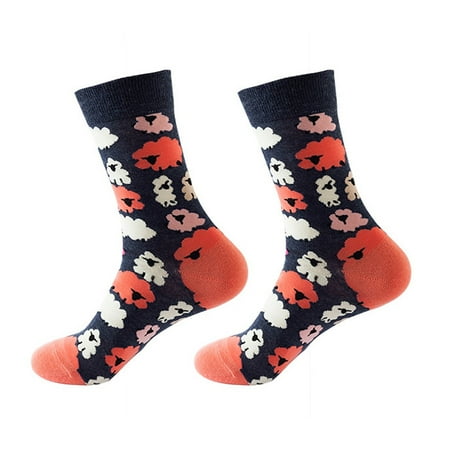 

Heiheiup Women Autumn And Winter Flower Printed Medium Stockings Socks Puppet Dress Women