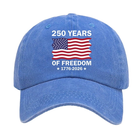 WUANDIXFA Hats for Men Baseball Cap 250 Anniversary USA Hat Adjustable 250 Year American Anniversary Hat, Retro Embroidered Cap for Men Women Gifts Blue,One Size