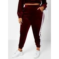 thumbnail image 4 of Rebdolls Women's Plus Velour Striped Joggers - Purple - Small, 4 of 5