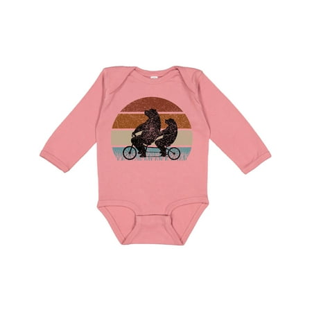 

Inktastic Retro Sunset Bicycle Bears Silhouette Gift Baby Boy or Baby Girl Long Sleeve Bodysuit