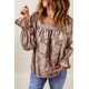 thumbnail image 2 of ABPHQTO Blusa de Mujer Cuello Cuadrado Kaki Textura Floral, 2 of 5