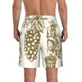 thumbnail image 3 of KLL Workers Cutting Grapes From Vineyard Men's Casual Summer Beach Shorts Hawaiian Shorts with Pockets-Small, 3 of 5
