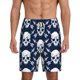 thumbnail image 1 of Balery white arrow Skull Pantalones cortos de pijama de punto de algodón para hombre con cinturilla y bolsillos-XX-Large, 1 of 6