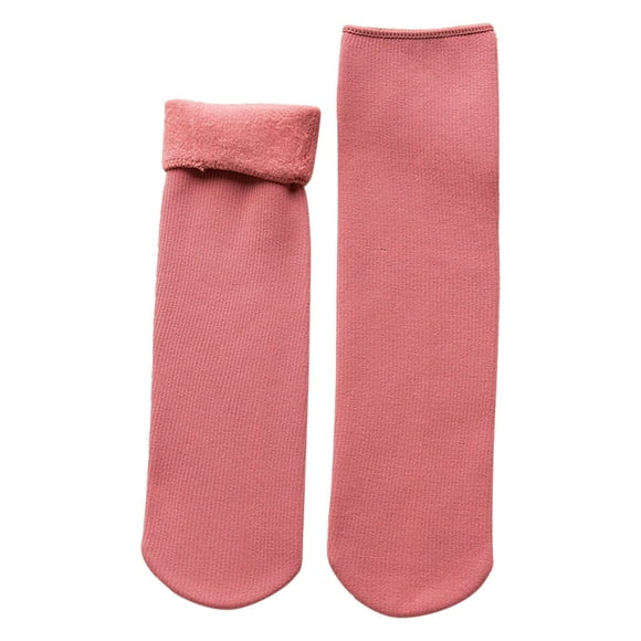 MZXELPRJD No Show Socks Womens Double Velvet Winter Thermal Socks Close Fitting Velvet Winter Thermal Socks Thickened Soft Velvet Snow Socks Comfortable, White Ankle Socks Pink