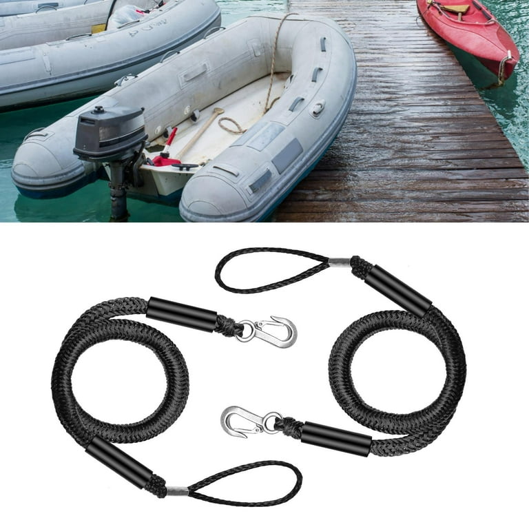Bungee Dock LineMarine Rope Boat Dock Line Make Docking Boarding Easy for ,  Kayak, Pontoon Boat Accessories , black 