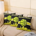 thumbnail image 4 of Boys Basketball Throw Pillow Covers 20x20 Inch Set of 2 Kids Sport Pillow Covers, Basketball Game Cushion Covers for Teens Men Teenage, Yellow Black Cushion Cases Bedroom Decor, 4 of 6