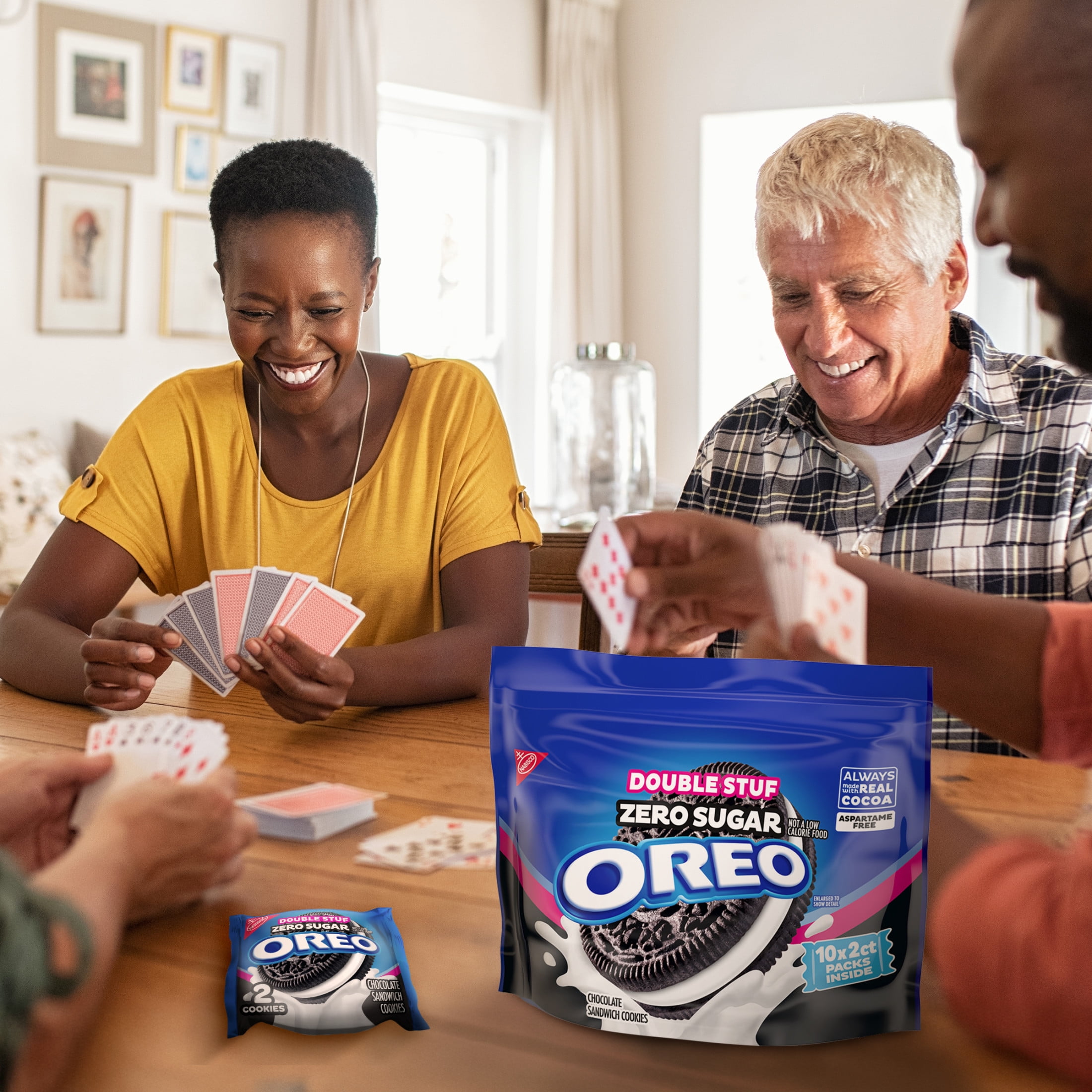 OREO Double Stuf Zero Sugar Chocolate Sandwich Cookies, 10 Snack Packs (2 Cookies Per Pack)