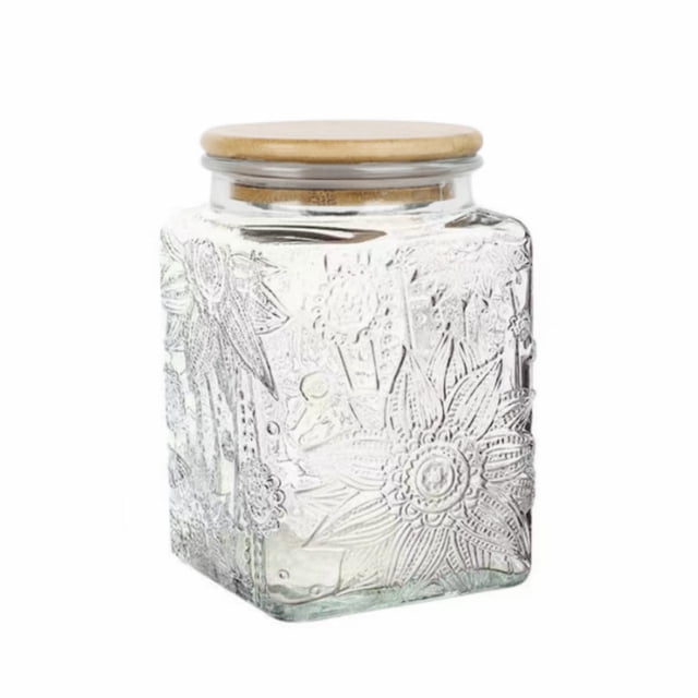 Tarro de cristal ANSQU Square Vintage 750 ml hermético con tapa