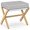 Naturel - Gris, variante sur Tabouret Repose-Pieds Pliable Ottoman, Repose-Pieds Moderne avec Pieds en X en Bambou et Coussin en Mousse Épaisse, Tabourets Repose-Pieds Pliants Petits Rembourrés pour Chambre Salon, Tabouret Chaise Coiffeuse (Blanc - Blanc)