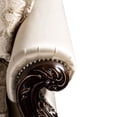 thumbnail image 6 of Benjara Puhi Accent Armchair w Lumbar Pillow- Beige Fabric- Ornate Carved Wood, 6 of 8