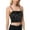 Black and Sliver, variant on Women's Strapless Sequin Crop Top with Adjustable Spaghetti Straps - Small, Black