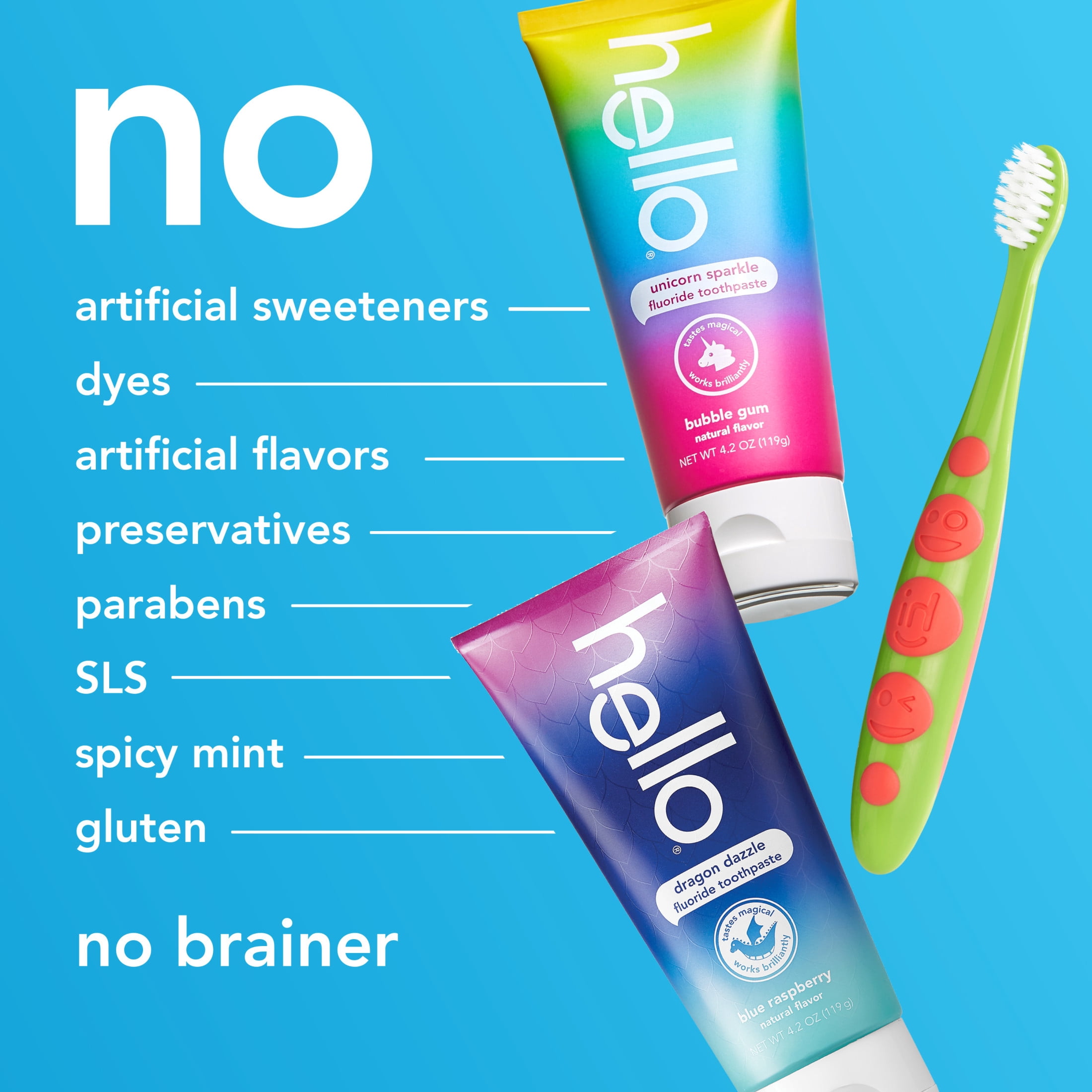 hello Kids Toothbrush and Kids Toothpaste Back To School Kit