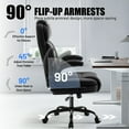 thumbnail image 4 of Dhole Ergonomic High-Back PU Leather Office Chair with 120° Recline & Flip-Up Arms - Home Office Desk Chair for Work, Study, Gaming, 300LBS Capacity (Black), 4 of 8