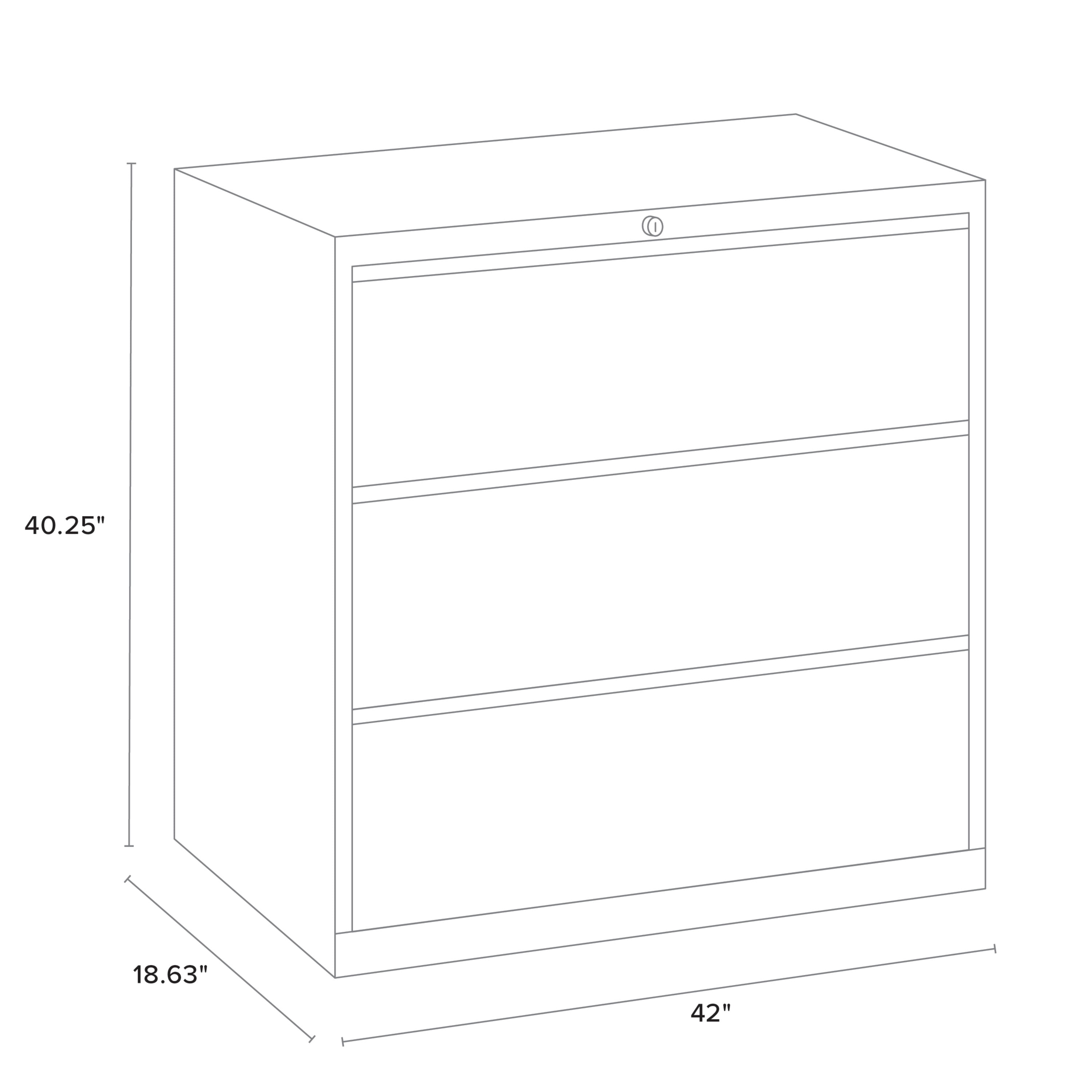Hirsh 42 inch Wide 3 Drawer Metal Lateral File Cabinet for Home and Office, Holds Letter, Legal and A4 Hanging Folders, White