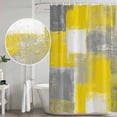 thumbnail image 4 of Yellow Grey Abstract Paint Shower Curtain Set with Hooks, Modern Rustic Graffiti Waterproof Fabric Bathroom Curtains Decor Home Accessories,Stall 36 X 72 Inch, 4 of 9