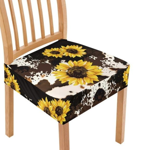 HELLHERO Sunflower Ink Splash Print Dining Room Chair Covers, Comfortable Chair Slipcovers for Dining Room, Universal Kitchen Chairs Seat Protector
