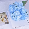 thumbnail image 2 of Coolmade 6 Big Heads Hydrangeas Flowers Fake Silk Hydrangea Artificial Flower Arrangements Bridal Bouquet Wedding Party Garden Home Decor (Light Blue), 2 of 7