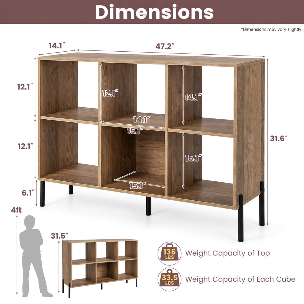 Spaco 7-Cube Geometric Bookshelf Modern Decorative Open Bookcase-White, Tall Bookshelf, Shelves for Living Room, Home Office, Bedroom, Balcony
