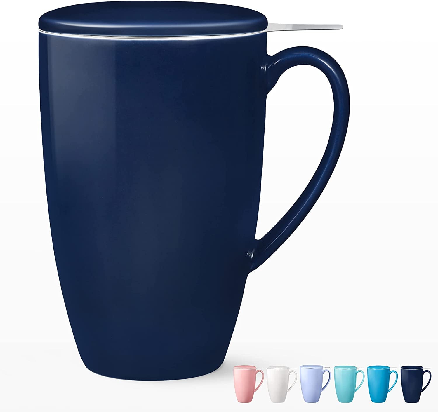 WhizMax 16 OZ Tea Mug with Infuser and Lid, Tea Infuser Mug with Handle