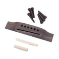 thumbnail image 1 of Acoustic Guitar Replacement Set Ebony Bridge End Pins Bone Saddle & Nut and wood Bridge Parts, 1 of 6