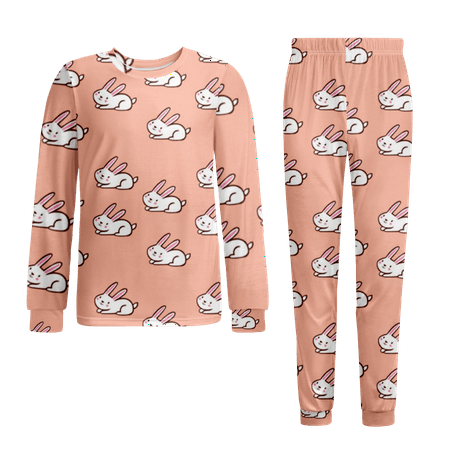 

Easter Pajamas-Matching Family Christmas Pajamas Set Long Sleeve Tops With Pants Soft Loungewear Pjs Easterr Bunny Egg Carrot Kawaii Pajamas Size 100