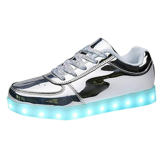 YLYL Women's Men's LED Sneakers Lights up Luminous Flashing USB Charging Low Top Lace up Shoes