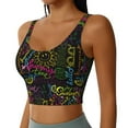 thumbnail image 2 of Fotbe Color Summer Pattern Womens' Sports Bra Longline Wirefree Padded with Medium Support Sports Moisture-Wicking Workou Vest,Tank Top-, 2 of 9