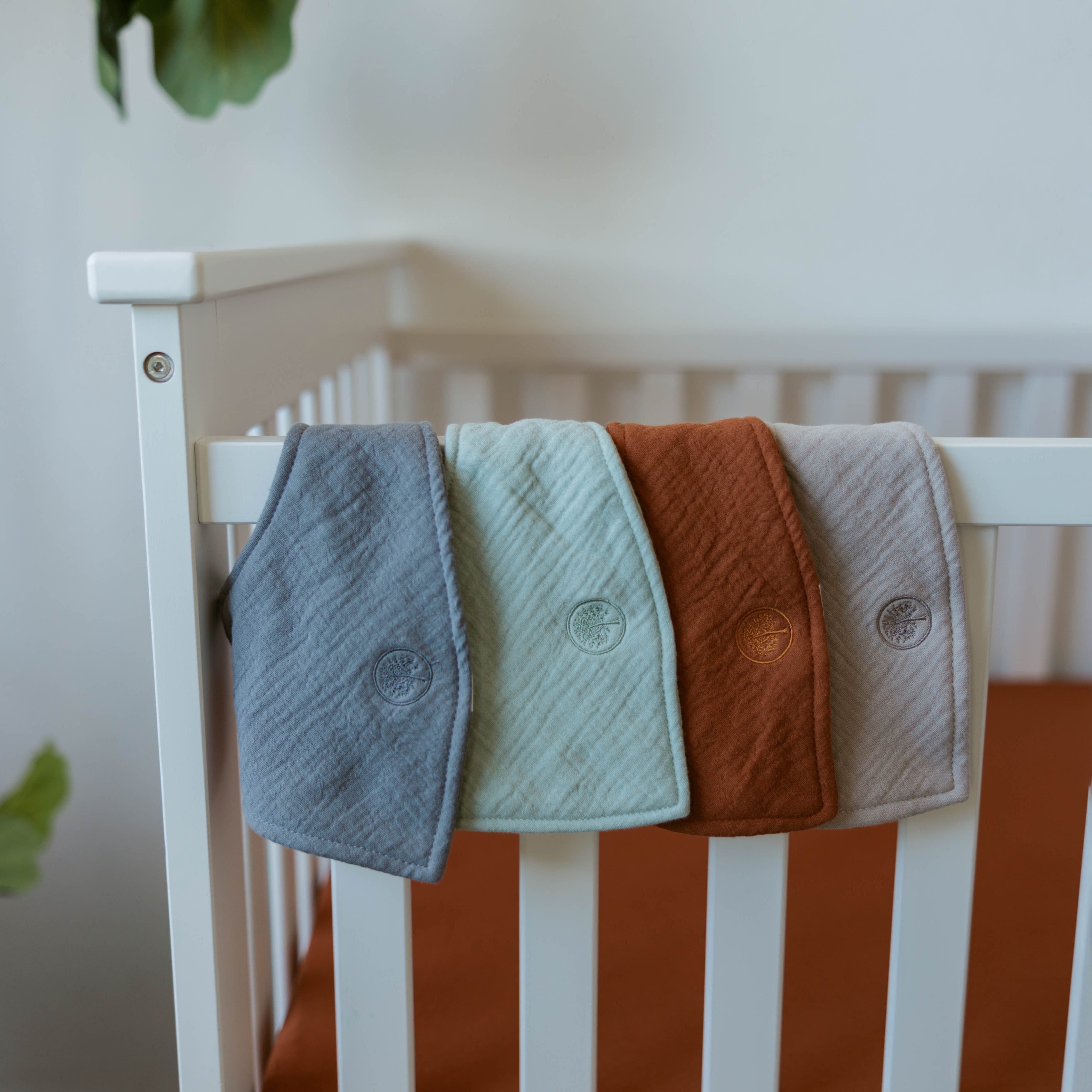 Parker Baby Co. Muslin Bandana Drool Bibs - 4 Pack for Boys, Girls, Unisex - Pebble