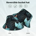 thumbnail image 5 of Daiia Black Panther Floral Illustration Pattern Bucket Hat - Trendy Cotton Sun Hat for Beach, Golf, Fishing - Fun Outdoor Vacation Boonie for Men and Women, 5 of 9
