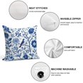 thumbnail image 3 of Blue Pioneer Flower And Bird Pillow Covers,Blue Pioneer Flower And Bird Throw Pillow Covers 24"×24" ,Living Room Sofa Couch Pillow Covers,Decorative Pillow Covers, 3 of 7