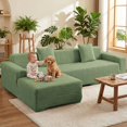thumbnail image 2 of CJC Stretch Sectional Couch Covers - 2 pcs Spandex Sofa Covers with Elastic Bottom for L Shape Corner Sofa Furniture Protector (Green, 3 Seat + 4 Seat), 2 of 9