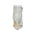 thumbnail image 2 of BLISSFUL STEP Women's Stiletto Heels Glitter Pointed Toe Ankle Boots Zipper Booties Silver 9, 2 of 7