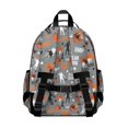 thumbnail image 3 of Basketball and Silhouette Gray Pattern Cute School Backpack Bag for School with Padded Back and Adjustable Shoulder Straps 15.25"x11.5"x5.25", 3 of 5
