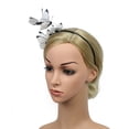 thumbnail image 2 of Liquidation! Baberdicy Bandeau Fascinateur Papillon pour Femmes, Serre-Tête pour Thé, Blanc, 2 of 7