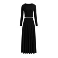 thumbnail image 1 of Vestido PRETTYGARDEN Conjunto de Top Corto de Manga Larga y Falda de Punto Acanalado Talle S, 1 of 7