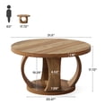 thumbnail image 2 of 31.5" Round Coffee Table, 2-Tier Circle Center Table with Open Storage Shelf, Farmhouse Rustic Living Room Coffee Table for Apartment & Small Spaces, 2 of 8